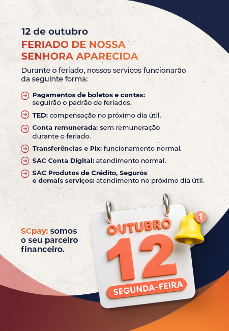 Banner Home BancoSC Mobile - FERIADO 12-10